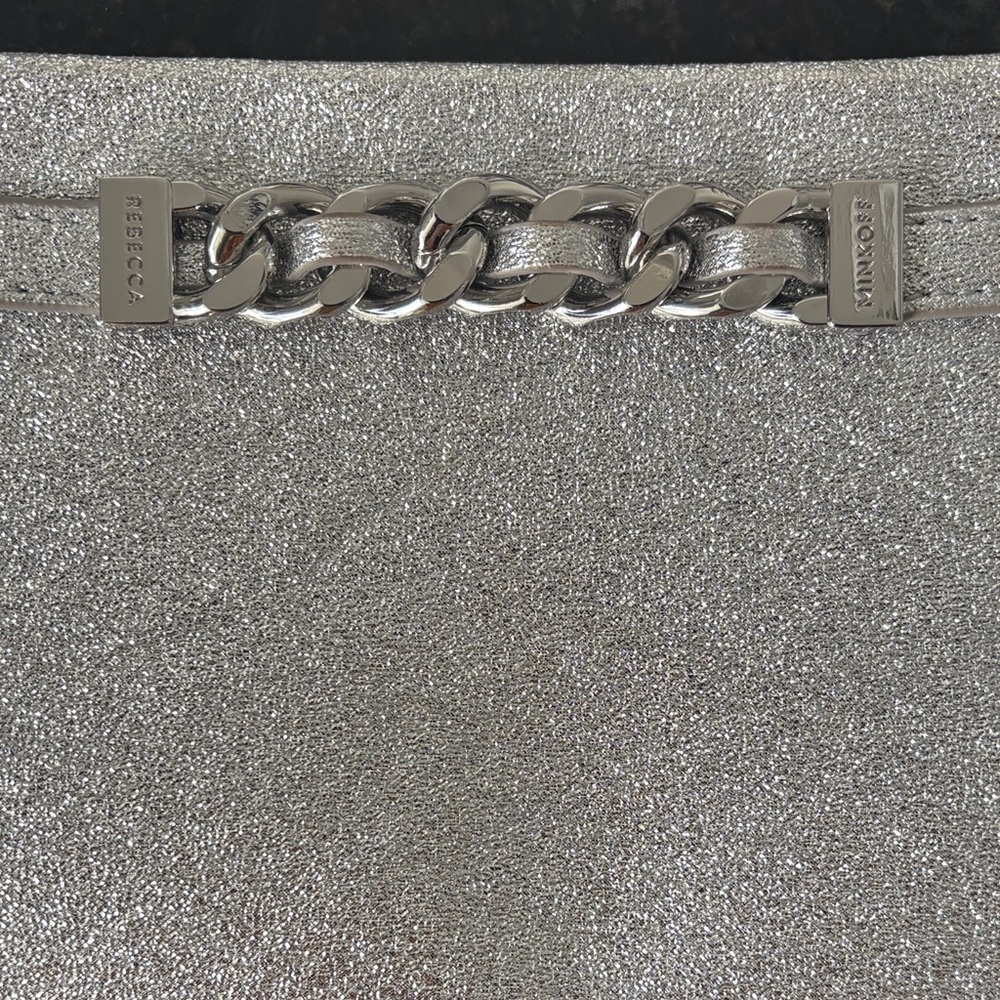 Rebecca Minkoff Silver Curb Link Wristlet Clutch - Picture 6 of 6